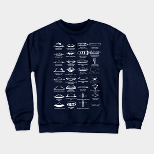 UFO Types Chart White Crewneck Sweatshirt